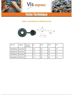 Cache Tirefond De 7 RAL9001 blanc creme - 100 pièces