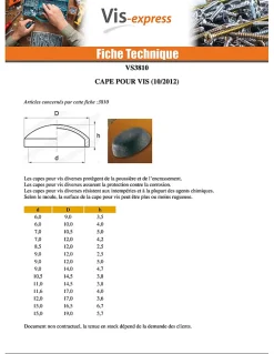 Cache vis Tête cylindrique bombée TCB Vis tôle DE4.8 Nylon RAL1014 - 10 pièces