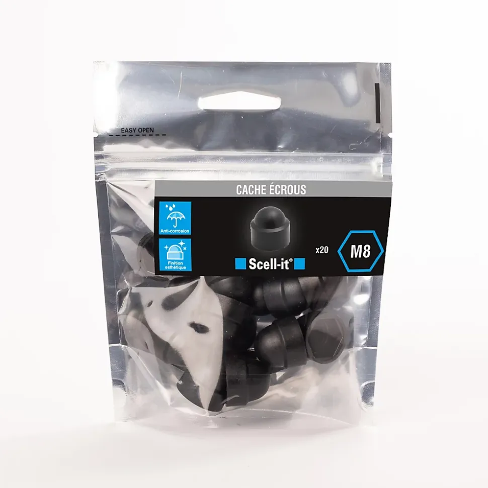 Cache-écrou Scell It noir ø8 mm, 20 pièces