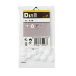 Cache-vis blanc ø10-12 mm - 20 pièces