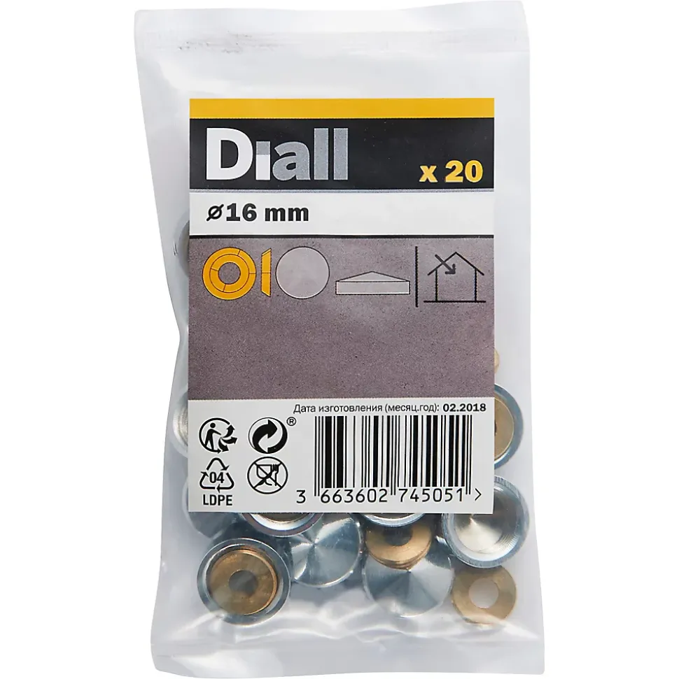 Cache-vis laiton chromé 8 mm - 20 pièces