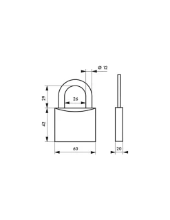 Cadenas à clé Cinox, inox, extérieur, anse inox, 60mm, 3 clés - THIRARD