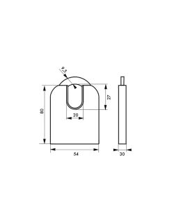 Cadenas à clé Fédéral Lock 720P UNIKEY (achetez-en plusieurs, ouvrez avec la même clé), 63.5mm, anse protégée, 2 clés - THIRARD
