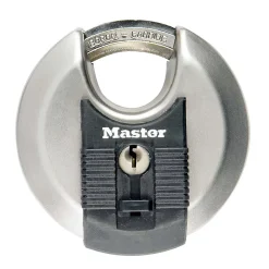 Cadenas à clé Master Lock Excell M40EURD disque en acier inoxydable Ø70 mm hauteur de l'anse 16 mm
