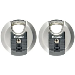 Cadenas à clé Master Lock Excell M40EURT disque en acier inoxydable Ø. 70 mm hauteur de l'anse 16 mm vendu par 2