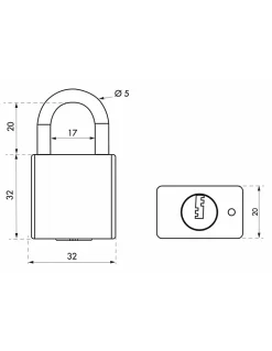Cadenas à clé Rinox, inox, extérieur, anse inox, 30mm, 4 clés - THIRARD