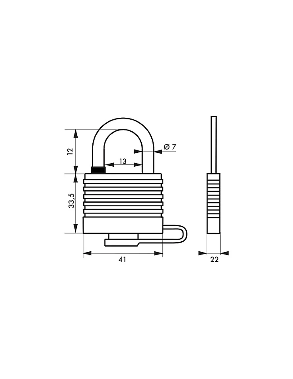 Cadenas à clé Sea Line UNIKEY (achetez-en plusieurs, ouvrez avec la même clé), 35mm, 2 clés - THIRARD