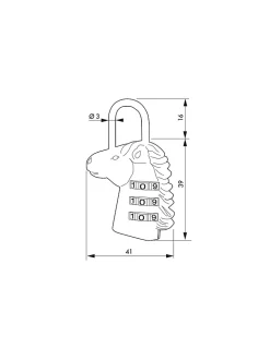 Cadenas à combinaison Fantasy Cheval, 3 chiffres, intérieur, anse acier - THIRARD