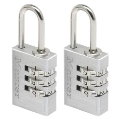 Cadenas à combinaison Master Lock 7620EURT aluminium l.20 mm hauteur de l'anse 21 mm vendu par 2
