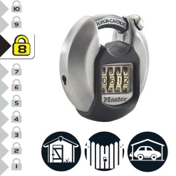 Cadenas à combinaison Master Lock Excell M40EURDNUM disque en zinc Ø70 mm hauteur de l'anse 16 mm