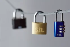 Cadenas à combinaison Smith & Locke en aluminium coloris bleu l.21 mm anse en acier