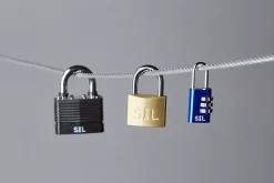 Cadenas à combinaison Smith & Locke en aluminium coloris bleu l.21 mm anse en acier