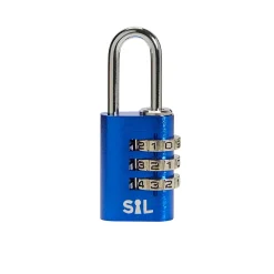 Cadenas à combinaison Smith & Locke en aluminium coloris bleu l.21 mm anse en acier