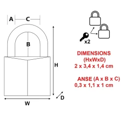 Cadenas Aluminium Master Lock 20 x 20