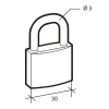 Cadenas BASIC à clé, base 30 mm, anse acier, 2 clés - SERRUPRIX