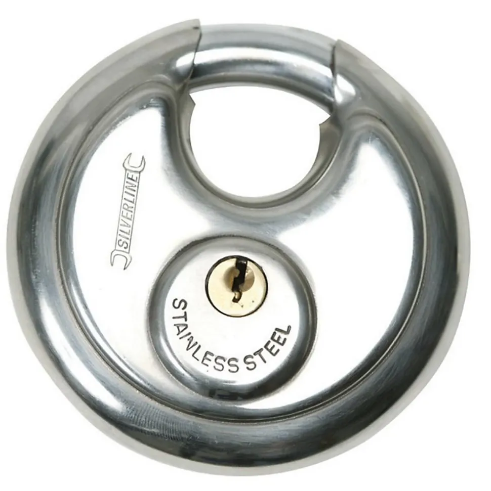 Cadenas Circulaire en Acier Inoxydable 70 mm - Sécurisé et Durable - Protection Optimale - Silverline