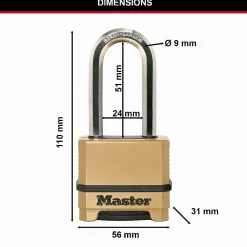 Cadenas Haute Sécurité Combinaison Zinc Anse XL Extérieur M175EURDLH