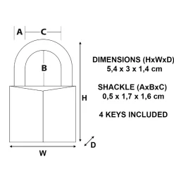 Cadenas laiton acier cémenté 30mm Master Lock