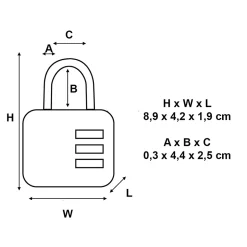 Cadenas porte-adresse Master Lock 42 mm