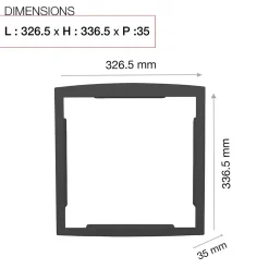 Cadre d'encastrement Gris anthracite aspect sablé REN 0206
