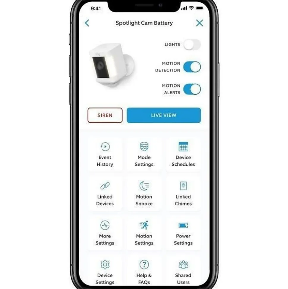 Caméra de surveillance - RING - Spotlight Cam Plus Batterie - HD 1080p - Vision nocturne couleur