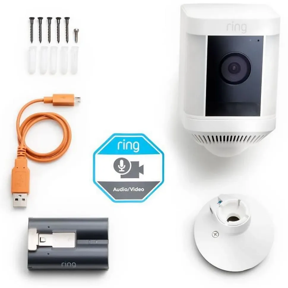 Caméra de surveillance - RING - Spotlight Cam Plus Batterie - HD 1080p - Vision nocturne couleur