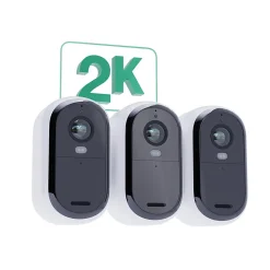 Caméra de vidéosurveillance extérieure Arlo Essential2 2k blanc vendue par 3 pièces