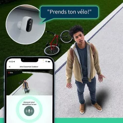 Caméra de vidéosurveillance extérieure Arlo Essential2 2k blanc vendue par 3 pièces