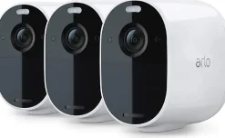 Caméra de vidéosurveillance sans fil Arlo Essential Spotlight 1080p blanche, lot de 3