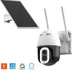 Caméra IP Extérieure Motorisée 4MP Ultra HD Solaire Autonome avec Éclairage LED 800 lm et WiFi Dual Band