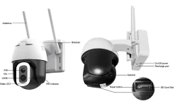 Caméra IP Extérieure Motorisée 4MP Ultra HD Solaire Autonome avec Éclairage LED 800 lm et WiFi Dual Band