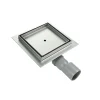Caniveau de douche à carreler carré CIREA 20 x 20 cm, siphon anti-odeurs, drainage 36l/min, hauteur réglable SANIVERRE