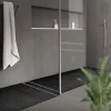 Caniveau de Douche 50 cm 2en1 à Carreler, Argent, Acier Inoxydable