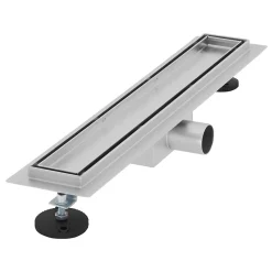 Caniveau de Douche 50 cm 2en1 à Carreler, Argent, Acier Inoxydable