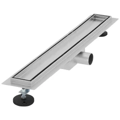 Caniveau de Douche 60 cm 2en1 à Carreler, Argent, Acier Inoxydable