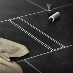 Caniveau de Douche 60 cm 2en1 à Carreler, Argent, Acier Inoxydable