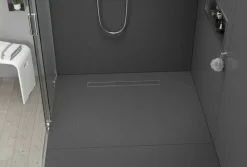 Caniveau de douche à l'italienne Acier inox à carreler avec Siphon, Drain de cabine Filtre anti-odeurs - FlexGT01-3 - 70cm