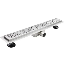 Caniveau de douche à l'Italienne GUMI motif bulle L.80 cm acier, anti-odeurs, débit élevé -SANIVERRE