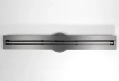 Caniveau de douche en Acier inox avec Siphon évacuation, Drain de cabine de douche avec Filtre anti-odeurs, Métal, FlexM03, 80cm