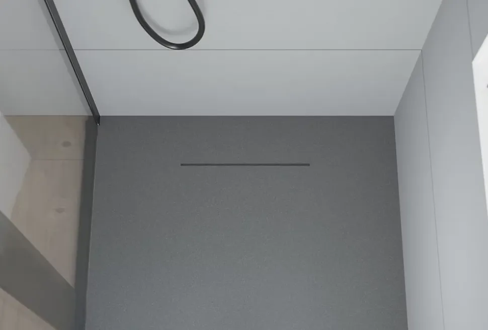 Caniveau de douche en Acier inox avec Siphon évacuation, Drain de cabine de douche avec Filtre anti-odeurs, Métal, FlexM03, 80cm