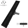 Caniveau de douche 2en1 VINY L.50 cm, réversible à carreler ou inox noir + siphon 360, drainage 36l/min - SANIVERRE