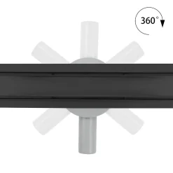 Caniveau de douche 2en1 VINY L.50 cm, réversible à carreler ou inox noir + siphon 360, drainage 36l/min - SANIVERRE