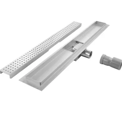 Caniveau de douche HOXY motif en pointillé L.50 cm anti-odeurs, filtre, drainage performant -SANIVERRE