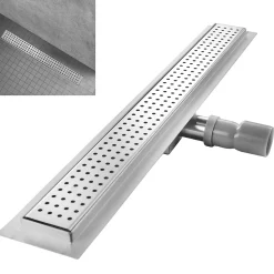 Caniveau de douche HOXY motif en pointillé L.50 cm anti-odeurs, filtre, drainage performant -SANIVERRE