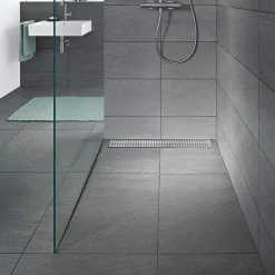Caniveau de douche HOXY motif en pointillé L.50 cm anti-odeurs, filtre, drainage performant -SANIVERRE