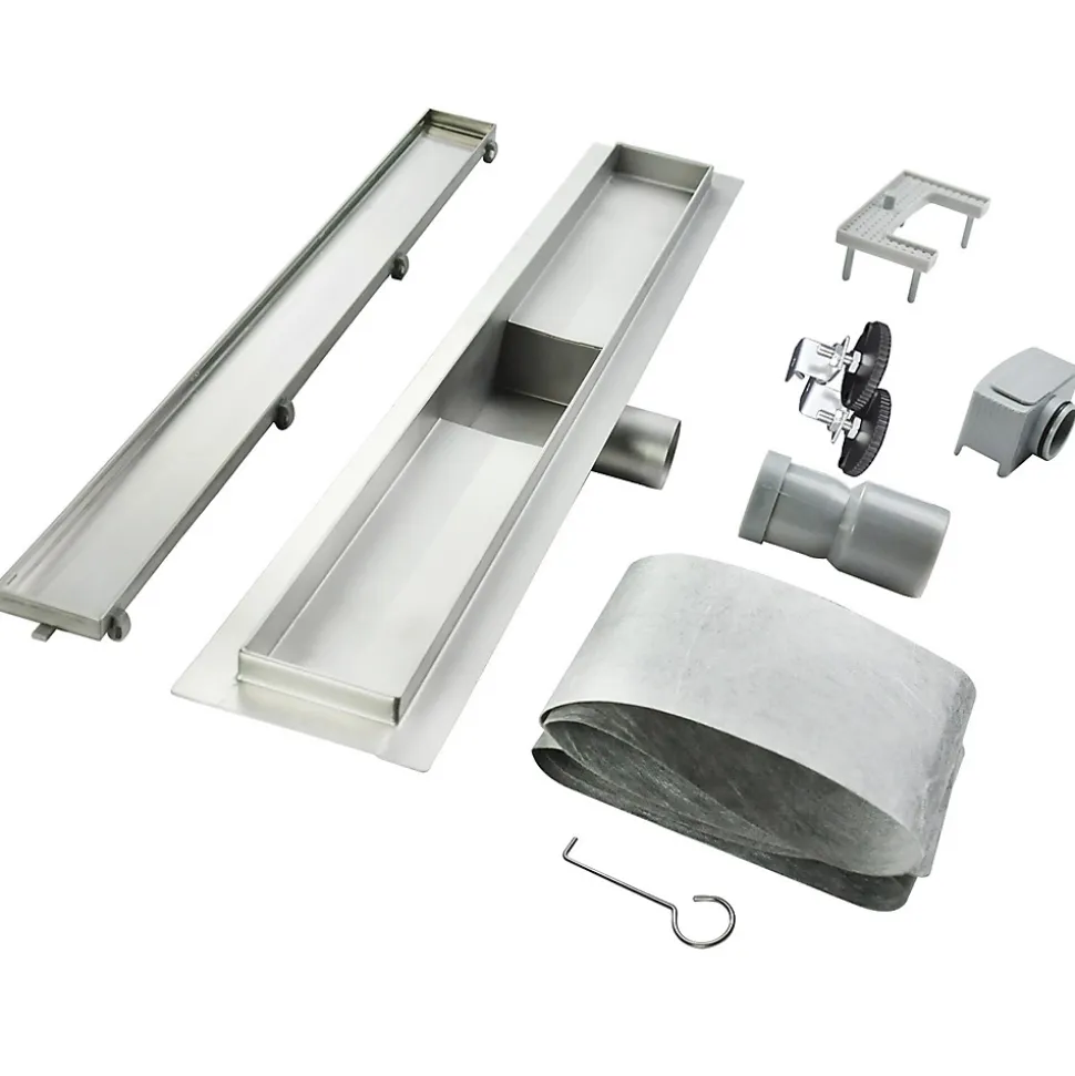 Caniveau de douche Italienne 2en1 CELO L.110 cm à encastrer réversible à carreler ou inox - SANIVERRE