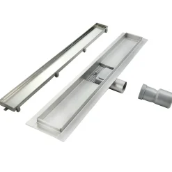 Caniveau de douche Italienne 2en1 CELO L.80 cm à encastrer réversible à carreler ou inox - SANIVERRE