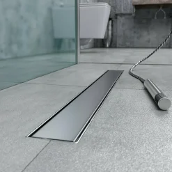 Caniveau de douche Italienne DALA inox L.120 cm anti-odeurs + filtre, drainage performant -SANIVERRE
