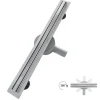 Caniveau de douche italienne étroit TIKA L.90 cm acier inoxydable avec siphon 360, drainage 36l/min SANIVERRE