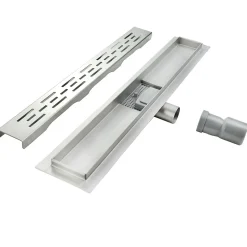 Caniveau de douche L.120 cm JAZY design linéaire, inox, anti-odeurs, drainage élevé - SANIVERRE